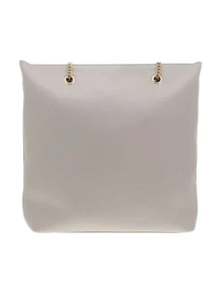 Sac porté épaule beige uni avec une fermeture zippée en doré