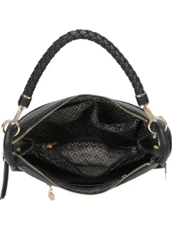 Sac porté épaule noir avec anse et bandoulière amovibles