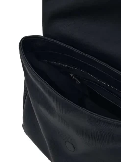 Sac porté épaule noir avec des motifs floraux pourvu d'une anse