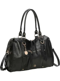 Sac porté épaule noir avec une bandoulière amovible et fermeture à glissière