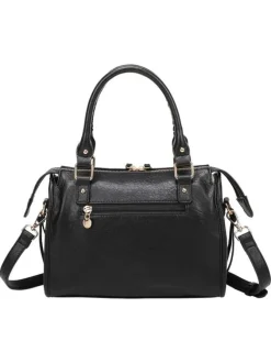 Sac porté épaule noir avec une bandoulière amovible et fermeture à glissière