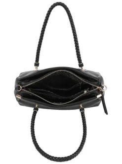 Sac porté épaule noir en maille ajourée avec bandoulière amovible