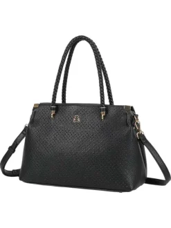 Sac porté épaule noir en maille ajourée avec bandoulière amovible