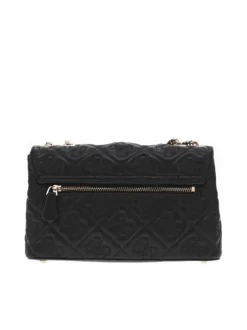 Sac porté épaule noir imprimé avec nom iconique sur le devant et des patins