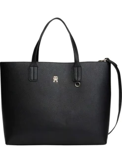 Sac porté épaule noir pourvu d'une bandoulière amovible et du logo de la marque