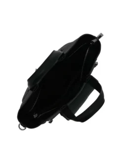 Sac porté épaule noir uni avec des anses et une bandoulière amovible
