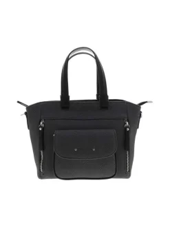 Sac porté épaule noir uni avec des anses et une bandoulière amovible