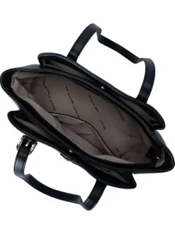 Sac porté épaule noir uni avec fermeture à zip et à pressions