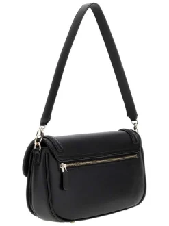 Sac porté épaule noir uni avec une anse et une bandoulière amovible