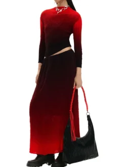 Sac porté épaule noir uni avec une anse noire et une anse rouge