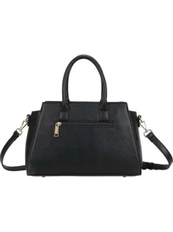 Sac porté épaule noir uni pourvu d'une bandoulière plate réglable