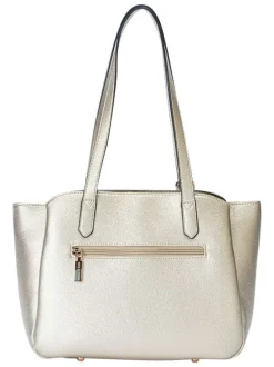 Sac porté épaule or uni avec deux anses et fermeture à zip et pressions