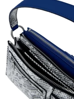 Sacs amovibles porté épaule bleu et python ornés du logo de la marque