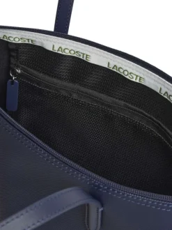 Sac shopping marine pourvu d'une fermeture zippée et du logo de la marque