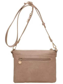 Sac taupe à bandoulière amovible et réglable avec logo de la marque