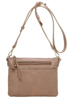 Sac taupe à bandoulière amovible et réglable avec logo de la marque