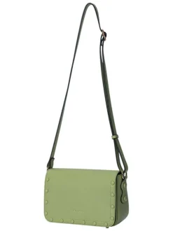 Sac vert d'eau uni avec une bandoulière et fermeture à rabat