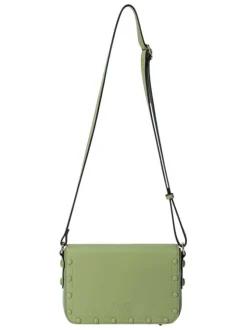Sac vert d'eau uni avec une bandoulière et fermeture à rabat
