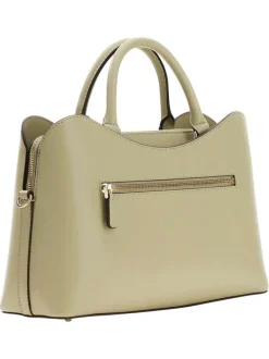 Sac vert en maille lisse pourvu d'une bandoulière amovible et réglable