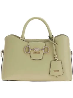 Sac vert en maille lisse pourvu d'une bandoulière amovible et réglable