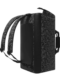 Sac weekender Amiens noir et blanc à imprimé floral avec 2 pochettes