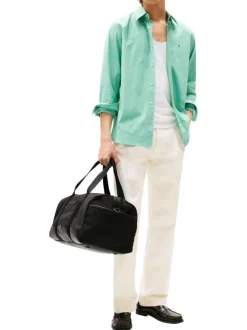 Sac weekender noir uni à fermeture zippée avec logo métallique noir