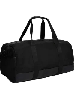 Sac weekender noir uni à fermeture zippée avec logo métallique noir