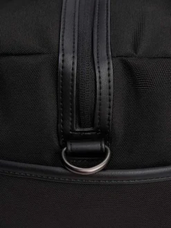 Sac weekender noir uni à fermeture zippée avec logo métallique noir