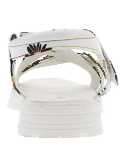 Sandales blanches pour fille en cuir à fleurs JULERON