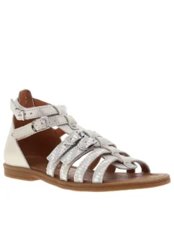 Sandales fille en cuir ITALIE argent
