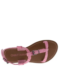 Sandales fille en cuir ZHOE fuchsia
