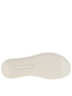 Sandales beiges et marrons avec une sangle nouée et à talon compensé bas