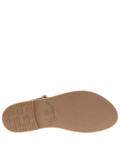 Sandales en cuir marrons satinées à détails léopards et à talon décroché bas