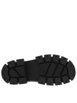 Sandales en cuir noir à semelle chunky fermées par boucle à ardillon