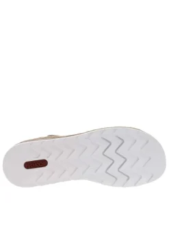 Sandales multicolores à talon compensé et à bande auto-agrippante