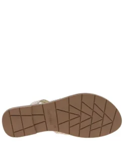 Sandales or pailletées ouvertes avec des sangles et à talon décroché bas