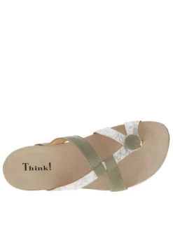 Sandales semi-compensées à première en cuir suède et bride entre-doigts