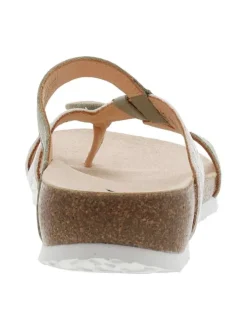 Sandales semi-compensées à première en cuir suède et bride entre-doigts