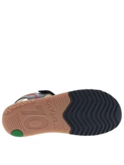 Sandales semi-fermées marine avec bande auto-agrippante