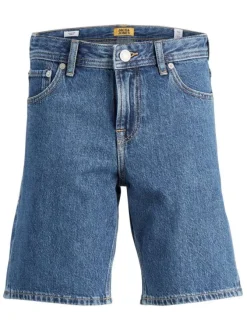 Short 5 Poches Chris en coton bleu uni avec une coupe slim et poches arrières