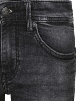 Short 5 poches en coton mélangé anthracite uni avec une coupe droite