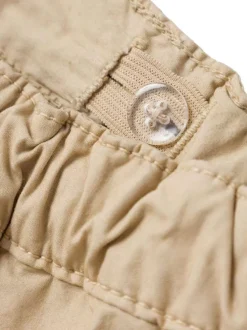 Short cargo RYAN en coton beige avec coupe regular fit et taille élastiquée
