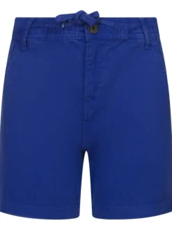Short Chino en coton bleu électrique uni avec une coupe droite