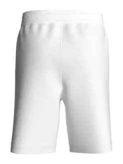 Short de jogging blanc uni avec une coupe droite et ajustable à la taille