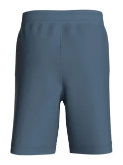 Short de jogging bleu uni avec une coupe droite et ajustable à la taille