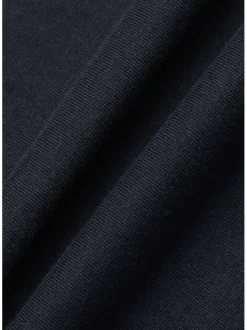 Short de jogging marine uni avec une coupe droite et ajustable à la taille