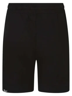 Short en coton noir à coupe droite pourvu d'une taille élastiquée