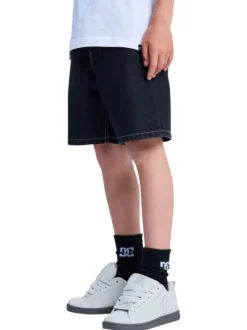 Short en coton noir uni pourvu de multiples poches et d'une coupe baggy