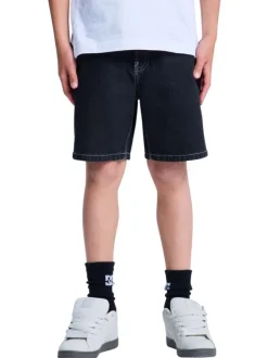 Short en coton noir uni pourvu de multiples poches et d'une coupe baggy