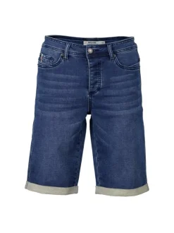 Short en jean effet délavé pour garçon indigo en coton coupe droite